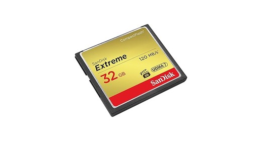CompactFlash card on a white background