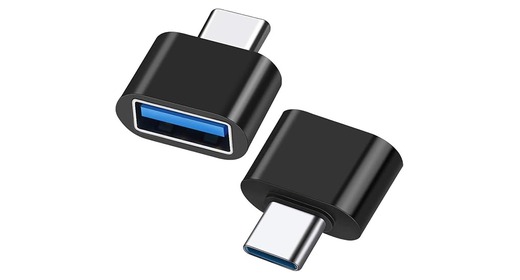 USB-A to USB-C adapter on a white background